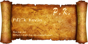 Pék Kevin névjegykártya